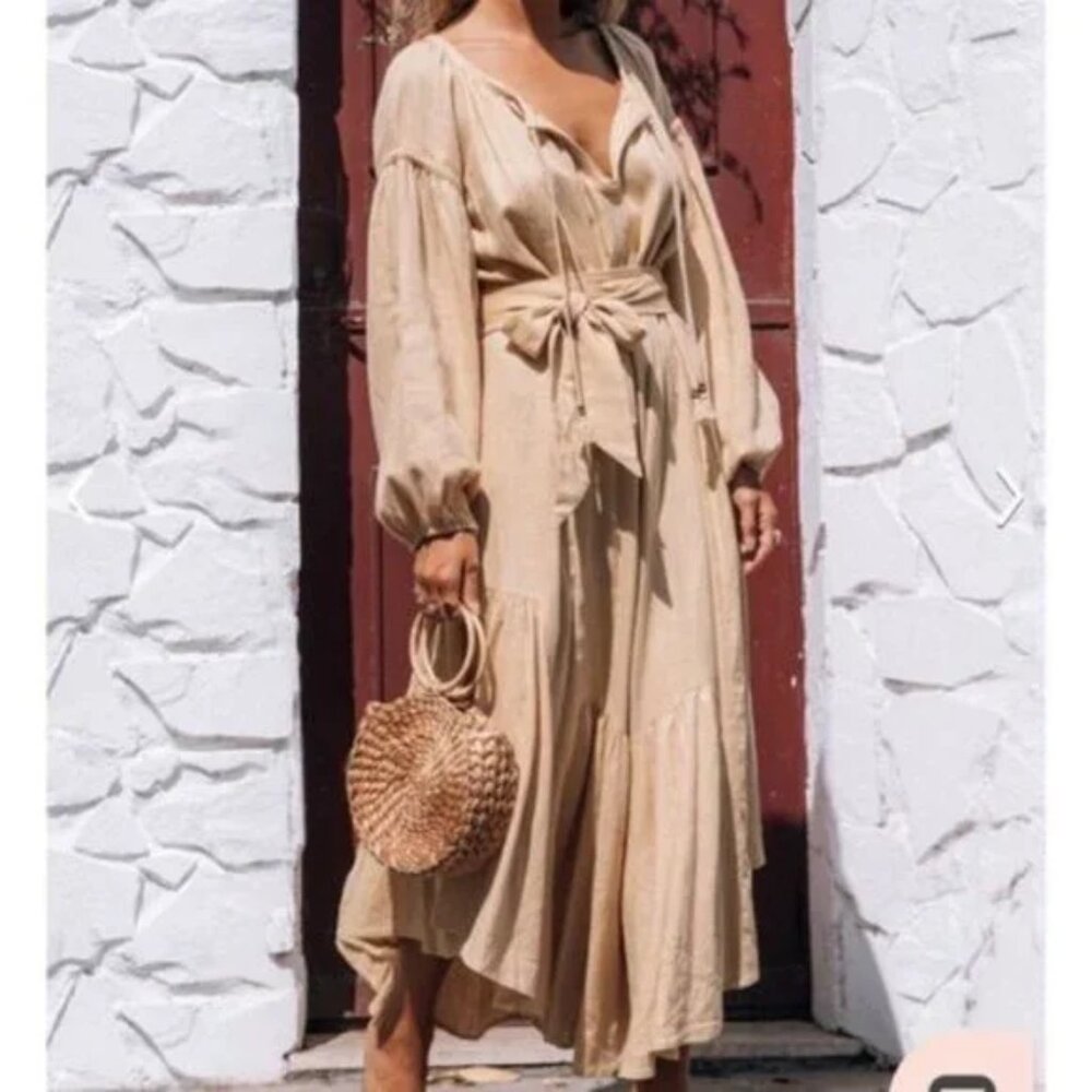 Spell Bella Gown Linen/Viscose Blend